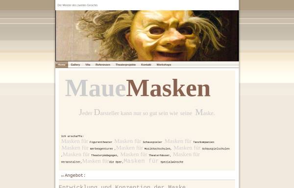 Vorschau von www.maue-masken.de, Maue, Lars