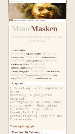 Vorschau der mobilen Webseite www.maue-masken.de, Maue, Lars