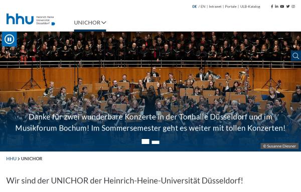 Vorschau von www.unichor.hhu.de, Unichor der Heinrich-Heine-Universität