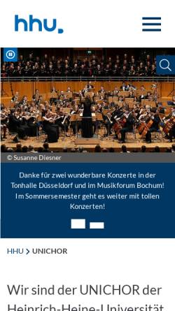 Vorschau der mobilen Webseite www.unichor.hhu.de, Unichor der Heinrich-Heine-Universität