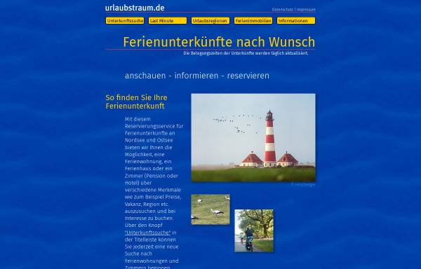 Vorschau von www.urlaubstraum.de, Urlaubstraum.de