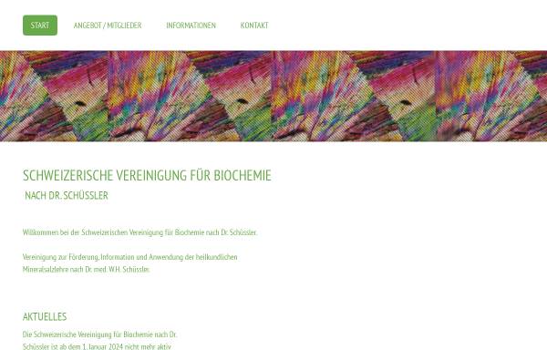 Vorschau von www.svfbs.ch, Schweizerische Vereinigung für Biochemie nach Dr. Schüssler