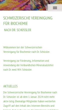 Vorschau der mobilen Webseite www.svfbs.ch, Schweizerische Vereinigung für Biochemie nach Dr. Schüssler