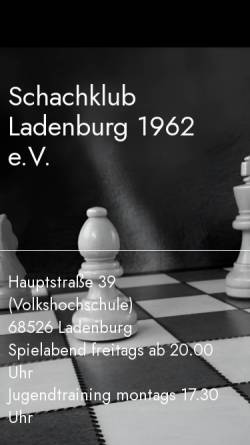 Vorschau der mobilen Webseite www.sk-ladenburg.de, Schachklub Ladenburg 1962