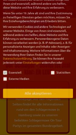 Vorschau der mobilen Webseite www.schlagermove.de, Schlagermove