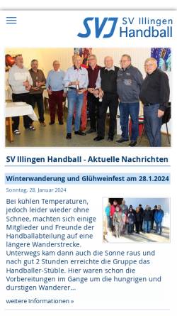 Vorschau der mobilen Webseite www.svi-handball.de, SV Illingen Abteilung Handball
