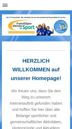 Vorschau der mobilen Webseite www.tv-friesenheim-handball.de, TV Friesenheim