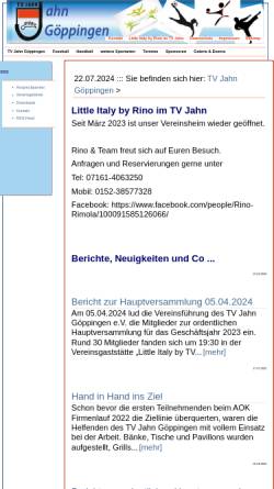 Vorschau der mobilen Webseite www.tvjahn-gp.de, TV Jahn Göppingen e.V.