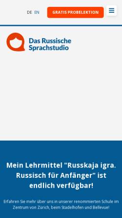 Vorschau der mobilen Webseite www.ru-sprachstudio.ch, Das Russische Sprachstudio