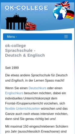 Vorschau der mobilen Webseite www.ok-college.ch, ok-college