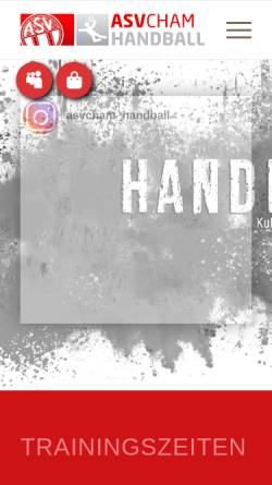 Vorschau der mobilen Webseite handball-cham.de, ASV Cham Handball