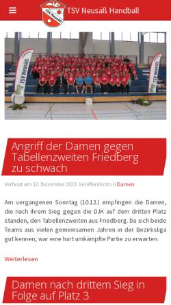 Vorschau der mobilen Webseite www.handball-neusaess.de, Handball Neusäß