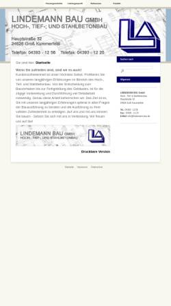 Vorschau der mobilen Webseite www.lindemann-bau.de, Bauunternehmen Lindemann GmbH