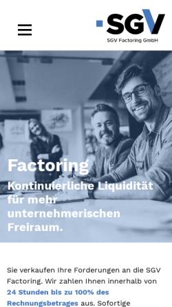 Vorschau der mobilen Webseite www.sgv-factoring.de, SGV Factoring GmbH