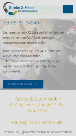 Vorschau der mobilen Webseite www.strebe-elsner.de, Strebe & Elsner GmbH