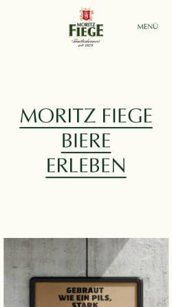 Vorschau der mobilen Webseite www.moritzfiege.de, Privatbrauerei Moritz Fiege GmbH & Co KG