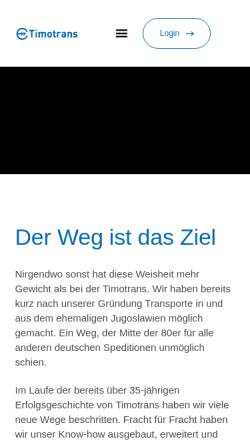 Vorschau der mobilen Webseite www.timotrans.de, TimoTrans Speditionsgesellschaft mbH