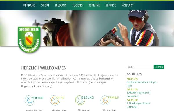 Vorschau von www.sbsv.de, Südbadischer Sportschützenverband e.V.