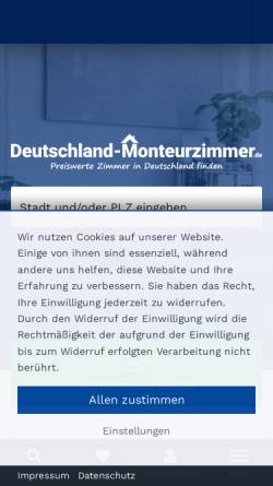Vorschau der mobilen Webseite www.deutschland-monteurzimmer.de, Deutschland-Monteurzimmer.de