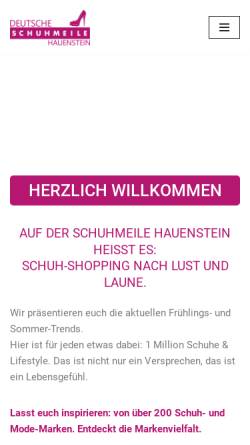 Vorschau der mobilen Webseite www.schuhmeile-hauenstein.de, Schuhmeile Hauenstein