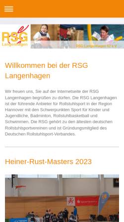 Vorschau der mobilen Webseite www.rsg-langenhagen.de, RSG Langenhagen 82 e.V.