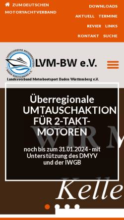 Vorschau der mobilen Webseite www.lvm-bw.de, Landesverband Motorbootsport Baden-Württemberg