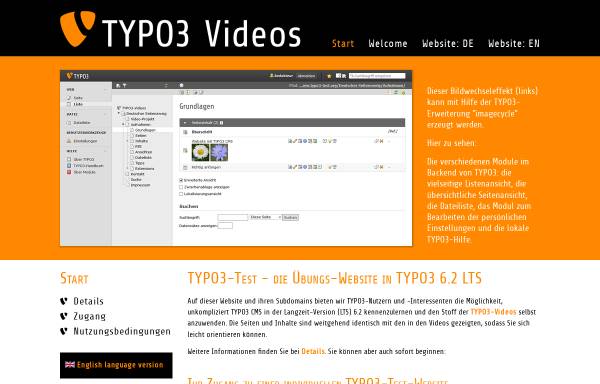 TYPO3-Übungswebsite