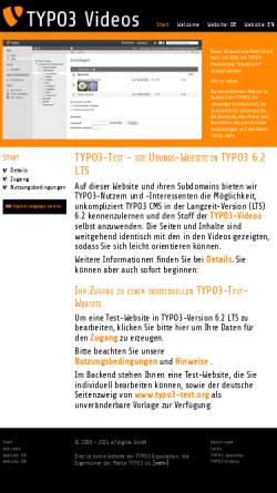 Vorschau der mobilen Webseite www.typo3-test.org, TYPO3-Übungswebsite