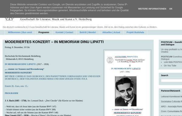 Vorschau von www.cuza.de, Alexandru-Ioan-Cuza Gesellschaft für Literatur, Musik und Kunst e. V
