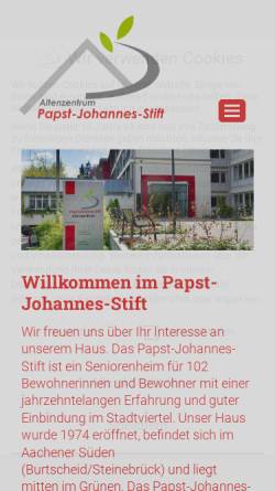Vorschau der mobilen Webseite www.pjs-aachen.de, Papst Johannes Stift