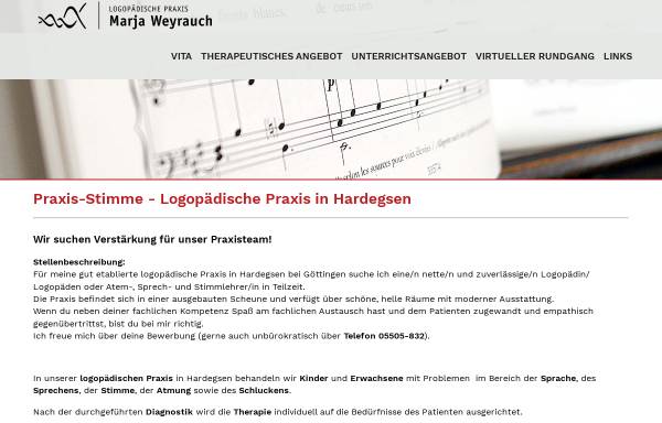 Vorschau von www.praxis-stimme.de, Logopädische Praxis Marja Weyrauch