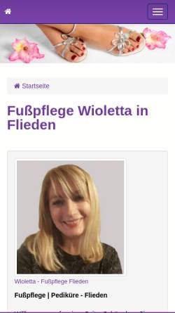 Vorschau der mobilen Webseite www.fusspflege-wioletta.de, Fußpflege Wioletta