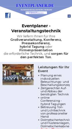 Vorschau der mobilen Webseite www.eventplaner.de, Eventplaner Hollstein Business-Service e.K.
