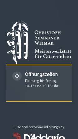 Vorschau der mobilen Webseite www.sembdner-gitarren.de, Christoph Sembdner Gitarrenbau, Weimar