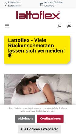 Vorschau der mobilen Webseite www.lattoflex.de, Thomas GmbH + Co. Sitz- und Liegemöbel KG