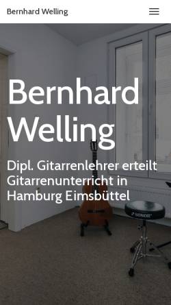 Vorschau der mobilen Webseite www.gitarrenunterrichtineimsbuettel.de, Bernhard Welling