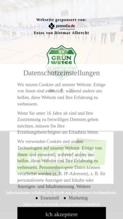 Vorschau der mobilen Webseite www.gruen-weiss-schwerin.de, Grün-Weiß Schwerin