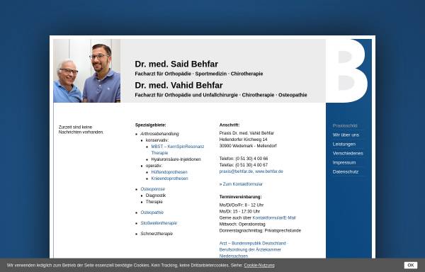 Vorschau von www.behfar.de, Dr. med. Said Behfar
