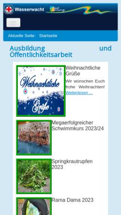 Vorschau der mobilen Webseite www.wasserwacht-tittling.de, Wasserwacht