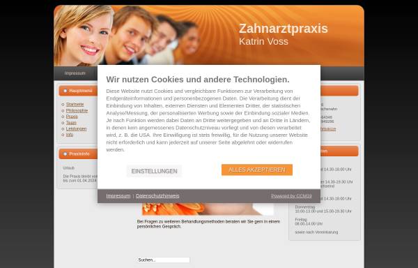 Vorschau von www.zahnarztpraxis-voss.de, Voss, Katrin