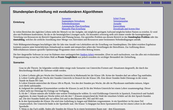 Vorschau von www.dschensky.de, Stundenplan-Erstellung mit evolutionären Algorithmen