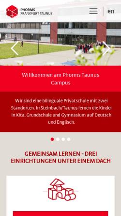 Vorschau der mobilen Webseite frankfurt-taunus.phorms.de, Phorms Taunus