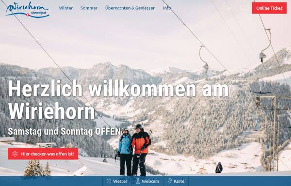 Vorschau von www.wiriehorn.ch, Bergbahnen Wiriehorn, Diemtigtal