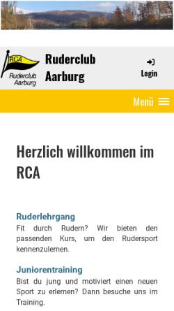 Vorschau der mobilen Webseite www.rcaarburg.ch, Ruderclub Aarburg