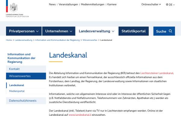 Vorschau von www.landeskanal.llv.li, Landeskanal - Landesverwaltung Liechtenstein