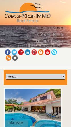 Vorschau der mobilen Webseite www.costa-rica-immo.com, Costa Rica Immobilien