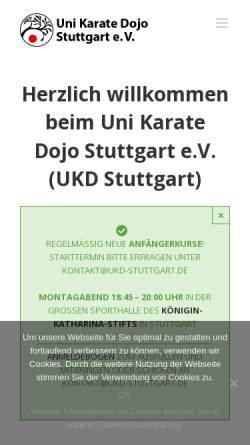 Vorschau der mobilen Webseite www.ukd-stuttgart.de, Uni Karate Dojo Stuttgart e. V.