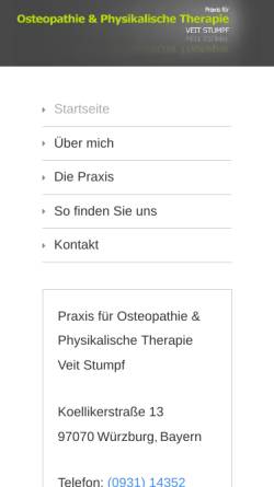 Vorschau der mobilen Webseite www.osteopathie-stumpf.de, Veit Stumpf