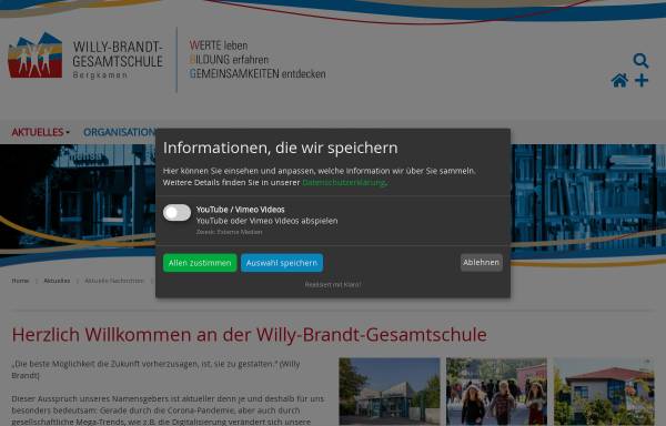 Vorschau von www.gesamtschule-bergkamen.de, Willy-Brandt-Gesamtschule