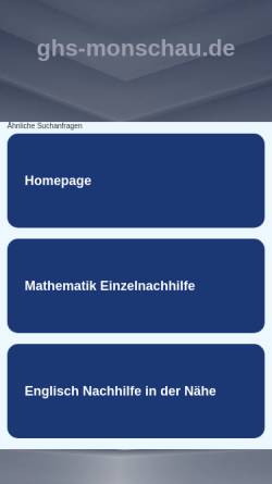 Vorschau der mobilen Webseite www.ghs-monschau.de, Gemeinschaftshauptschule Monschau-Roetgen